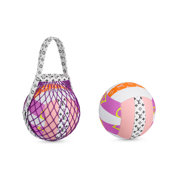 Louis Vuitton SS20 Pink White Black Monogram Giant Volleyball Purple Net Bag - Picture 3 of 16